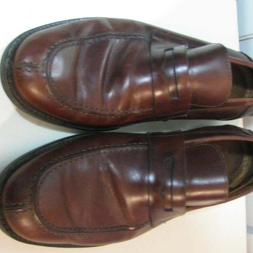 ** Johnston & Murphy Brown Leather Mens Dress Shoe 10 Excellent Condition - Picture 2 of 9